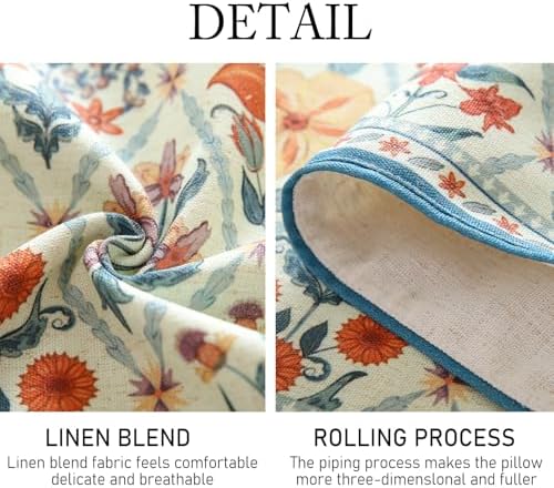 ISAENNE Designer French Linen Long Table Runner,102"x12"-Floralsea A - Image 5