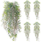 dallisten 4Pcs Fake Hanging Fern Plants for Outdoors, UV Resistant Artificial Ferns Greenery Vines Faux Trailing Plants for Indoor Wall Porch Wedding Boho Home Garden Decor(4PCS WhiteGreen Ferns) by dallisten
