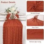6 Pack Terracotta Cheesecloth Table Runner 120 Inch Boho Wedding Decor - Image 3