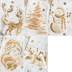 LUBOT New Christmas Stockings Set of 5 Embroidered 20" Xmas Family Traditional Fireplace Hanging Gold Sequin Decor Velvet Satin Fabric Gifts for Christmas Holiday - Image 5