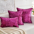 Premium Series, Crushed Velvet Throw Pillow Covers, Luxury Thick Cushion Cases for Home Decor, Hot Pink, 20x20 Inch, Covers Only by HERAYLI