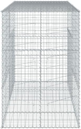 vidaXL Gabion Basket with Cover 78.7"x39.4"x59.1" Galvanized Iron - Image 6