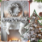 Daifunli 8 Pcs Silver Christmas Tree Picks 7.87 Inch Christmas Balls Ornaments Xmas Hanging Decorations for Xmas Tree Topper DIY Wreath Holiday Floral Vase Fillers Crafts Home Decor - Image 4