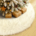 60 Inch Plush Christmas Tree Skirt White, Fluffy Faux Fur Tree Skirt for Christmas Holiday Party Decorations by Amidaky