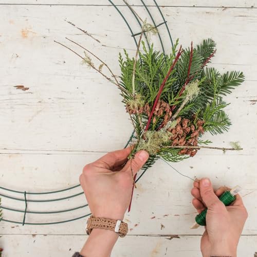 14 Inch Christmas Green Wire Wreath Frame,10 Pack Metal Front Door Wreath Round Form Iron Ring for Christmas, New Year Decors, Crafts, DIY, Holidays, Events - Image 3