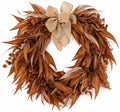 24IN Artificial Brown Eucalyptus Fall Wreath for Front Door by LumeZynSens
