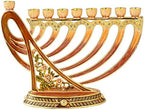 Matashi Hand Painted Enamel Menorah Candelabra Modern Design - Image 4