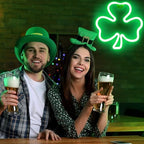 2 Pack 11 Inch St Patricks Day Decorations Shamrock Neon Lights, Green Decor Clover Window Lights with 2 Hooks, USB Powered St. Patrick's Day Lighted Shamrocks for Party Wall Bedroom Indoor Outdoor - Image 6