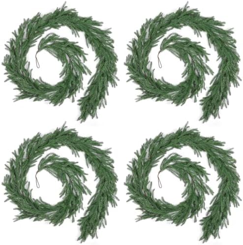 Rowfad 9Ft Norfolk Pine Garland for Mantle Christmas Decorations, 4 Set - Image 2