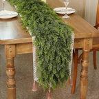 2PCS 9FT Lifelike Touch Artificial Cedar Garland for Mantle Christmas Decor by Juxdp