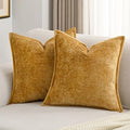 FUTEI Pack of 2 Chenille Soft Throw Pillow Covers 22x22 Inch, Tobacco by FUTEI