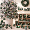 Lunmon 64 Pcs Dark Green Christmas Ball Ornaments Forest Green Xmas Baubles by Lunmon