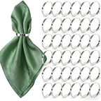 200 Pcs Silver Napkin Rings Bulk, Exquisite Round Napkin Ring Buckles, Suitable for Family Dinners, Weddings, Holiday Parties by YMGN