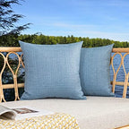 Kevin Textile Outdoor Waterproof 24”x24” Pillow Covers 2 Pack, Light Blue by KevinTextile