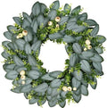 23 Inch Artificial Eucalyptus Wreaths for Front Door, Spring Boxwood Door Wreath with Berries, Summer Green Wreath for Wall Window Porch Farmhouse Wedding Decor All Year Round Indoor Outdoor by petalyn