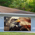 13x6 ft American Bald Eagle Flag Garage Door Banner - Patriotic Eagle with Stars and Stripes Backdrop, Hanging Garage Decor - for 4th of July Independence Day Decor, USA Pride Outdoor Wall Art - Image 6