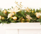 Pre-lit 9ft Christmas Garland with Gold Berries and Balls,Pine Cone,Golden Flower and 50 Battery Operated Soft White LED Lights with Timer,Artificial Holiday Decoration Door Outdoor - Image 4