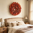 Large Artificial Magnolia Leaves Fall Wreath for Front Door Outside Decor - Image 6