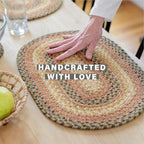 Homespice Russet Braided Placemats for Country Decor, Oval 13x19 Set of 4 - Image 3