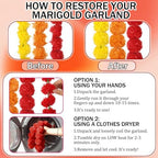 Giegxin 15 Pack 5ft Marigold Garland for Decor, Red, Orange, Yellow - Image 3