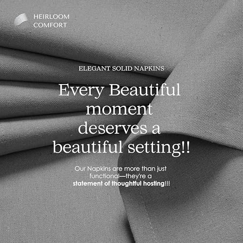 Multi Color Cloth Napkins 17x17 Inch - Set of 12-100% Cotton, Soft, Reusable - Perfect Hotel Quality Napkin for Table, Dinner, Weddings, Everyday Dining - White, Beige, Ash Grey - Image 5