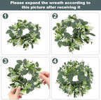 20PCS Artificial Eucalyptus Leaves Wreaths Candle Rings Wreaths - Image 3