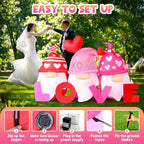 6ft Valentines Day Inflatables Outdoor Decorations Gnomes Holding Love Blow up Yard Inflatable Outdoor Decoration Home Decor for Wedding Anniversary, Romantic Party, Holiday Celebrations - Image 5