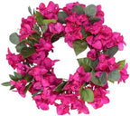 Bougainvillea Artificial Wreaths for Front Door Spring Summer Faux Silk Bougainvillea Wreath Fake Bougainvillea Flowers for Porch Wedding Home Wall Festival Indoor Outside Decor (Hot Pink) by Rzoukler