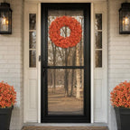 24 Inch Fall Wreaths for Front Door, Autumn Floral Outdoor Wreath - Image 2