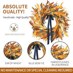 Qingbei Rina Fall Wreaths for Front Door Outside with Blue Bow, 24 Inch - Image 2