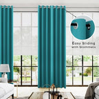 KOUFALL Teal Blackout Curtains 108 Inches Long, 9FT Ceiling to Floor Curtains for Bedroom Living Room Set 2 Panels - Image 2