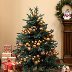 2 Pcs 6 ft Christmas Ball Ornament Garland, Orange - Image 3