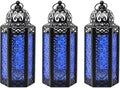 Vela Lanterns Decorative Indoor Moroccan Candle Holder, Cobalt, M, 3-Pack by VelaCandleLanterns