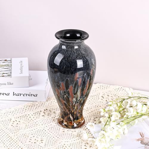 Smoked Hand Blown Glass Vase 11.8" Tall Beautiful Designer Flower Vase - Image 5