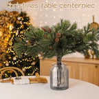 Wavwavw 12 Pcs Greenery Christmas Artificial Cedar Pine Stems, 25.5 Inch - Image 6