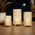 3PCS Candlestick Candle Barrels Moroccan Style Retro Lanterns Projection Lights Hollowed-Out Decorations Home Ramadan Hanging Outdoor Indoor Courtyard Porch Festival Weddings by Unknown