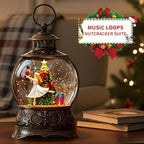 Christmas Snow Globe Lantern – Clara & Prince LED Music Water Globe, Swirling Glitter, Auto Timer – Vintage Lighted Tabletop Decor & Gift - Image 3