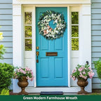 20-22" Green Eucalyptus Spring Summer Wreath with Lamb’s Ear - Image 3