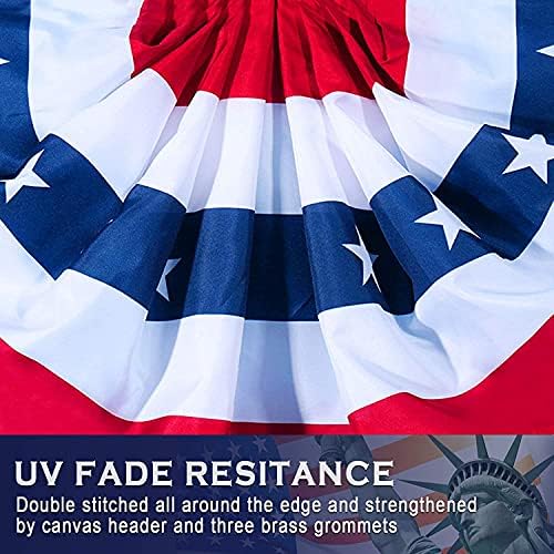 American Flag Bunting Patriotic Pleated Fan Flag USA Flags with Brass Grommets and Zip Ties for 4th of July Memorial Day Decoration Outdoor (5, 1.5x3 Feet) - Image 5