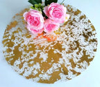 Disposable Gold Placemats Set of 100 Metallic Thin Round 13 Inch Gold Doilies Mesh Pressed Fall Table Placemates 100 Pack Charger Plates for Wedding, Birthday Party - Image 2