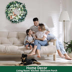 20-22" Green Eucalyptus Spring Summer Wreath with Lamb’s Ear - Image 4