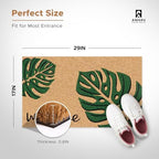 Coir Welcome Mat, Non-Slip, Leaves, 17 x 29 in - Image 3