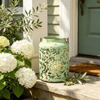 Vintage Metal Candle Lanterns with Handle Rustic Distressed Light Green Decorative Candle Holder with Floral Cut-Out Design for Home, Garden, Patio, Porch, Parties, Weddings Decor - Image 4