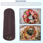 MECCANIXITY 3pcs 10 Inch Poly Burlap Mesh for Wreath, Decorative Mesh Fabric Ribbon 10 Yard for Fall Easter Christmas Flower Bow, Coffee - Image 5
