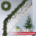 22 Inch Real Touch Christmas Wreath, Natural Droopy,Soft Bendable Faux Cedar Wreath, Christmas Wreaths for Front Door, Winter Wreaths for Front Door, Indoor Christmas Decorations for Home Decor - Image 3