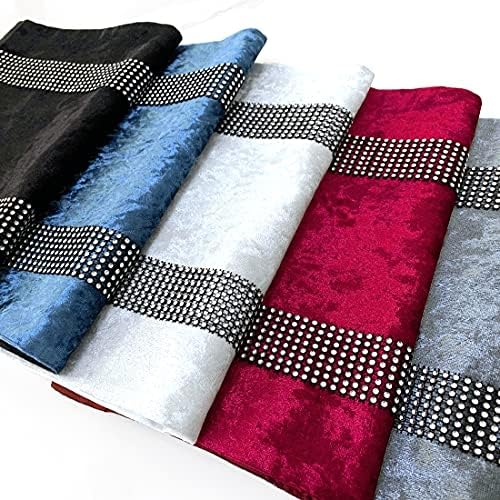 HeMiaor Black Placemats Set of 4 Velvet Gorgeous Luxurious Shining Minimalist Style Elegant Both Diamond Strip for TV Stand Coffee Table Kitchen Decor - Image 6