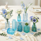 15 Pcs Blue Bud Vases Set,Baby Shower Decorations, Wedding Table Decor - Image 6
