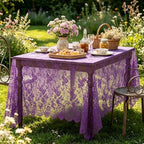 Rustic Lace Table Cloths Vintage Table Centerpieces 60 x 120 Inch 2pcs - Image 3