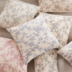 100% Cotton French Pastoral Throw Pillow Covers Set of 2, 24x24 Inch Double Sided/Blue, Farmhouse Decorative Cushion Covers for Sofa Bed Living Room Home Decor - Image 5