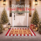 Tinideya 2 Pcs Christmas Layered Doormat Set, Red Bows - Image 3